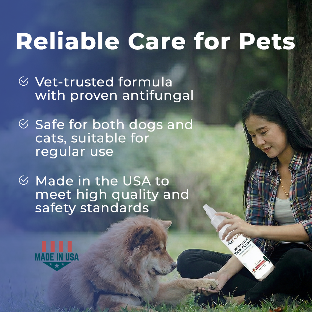 Pet Scholars Ketozole Tris Flush Anti-fungal Cleansing Solution 12 fl oz - All Dog Ear Care 5