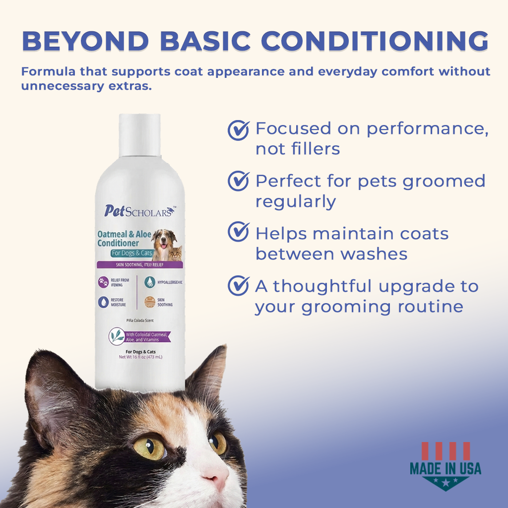 Pet Scholars Oatmeal & Aloe Conditioner Skin Soothing Itch-Relief (16 fl oz) - Pet Shampoo & Conditioner 5